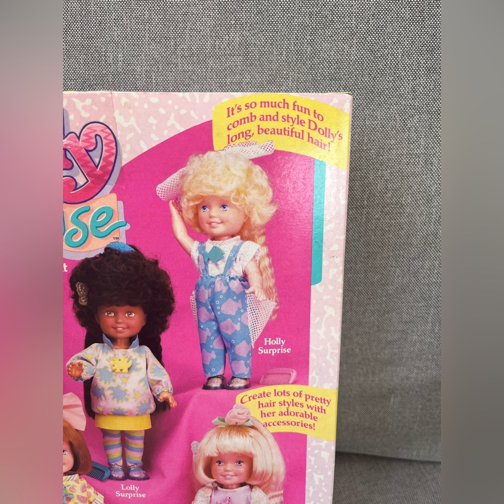 Vtg 1987 Playskool Dolly Surprise Holly Growing Hair Doll Toy New in Package - Picture 4 of 7